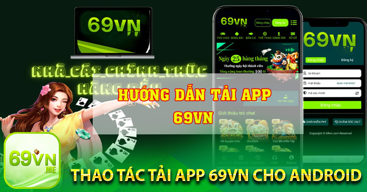 Thao tác tải app 69VN cho Android